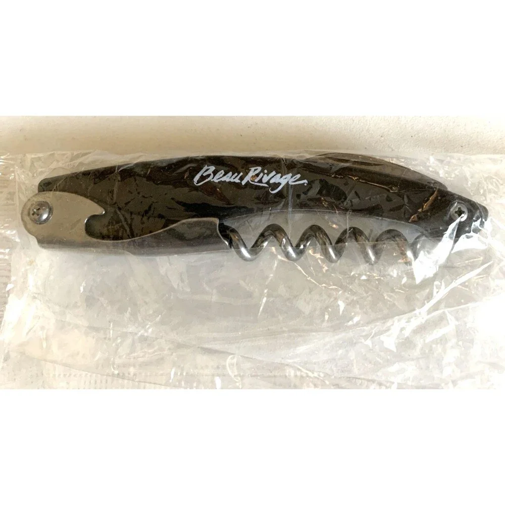 Beau Rivage Wine Opener – Double‑Hinge Corkscrew & Serrated Foil Knife